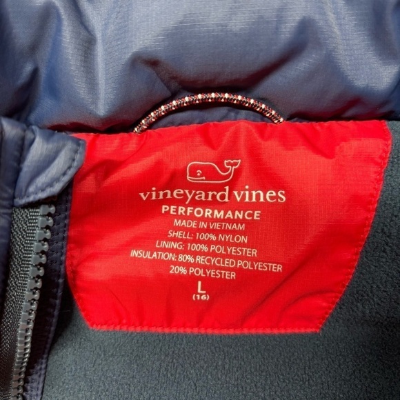 Vineyard Vines Vest Boys Large Performance Zip Up Outerwear Preppy Classic Red - Picture 3 of 5